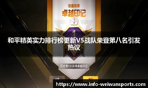 和平精英实力排行榜更新V5战队荣登第八名引发热议